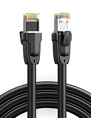 UGREEN Cable Ethernet Cat 8, Cable de Red LAN 40Gbps con Conector RJ45 (2000MHz, Cable SFTP) Compatible con PS5, Xbox X/S, PC, TV Box, Router, PS4, Servidor NAS, Cat 6, Cat 5e, Cat 5 (8M)
