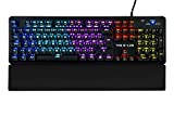 THE G-LAB Keyz Carbon E - O Teclado Gaming Mecânico PORTUGUÊS – Teclado Gamer de Alto Desempenho de Interruptor Azul, Retroiluminação LED Multicolor, 100% Anti-Ghsoting - PC PS4 Xbox One (Preta)