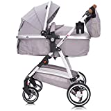 Lalalux Carrito de Bebé Universal y Ligero – Set Completo – Silla de Paseo Multifuncional Hasta 3 Años – Carro Plegable, Deportivo y Doble Suspensión – Con Bolso de Carrito de Bebé, Impermeable y Más