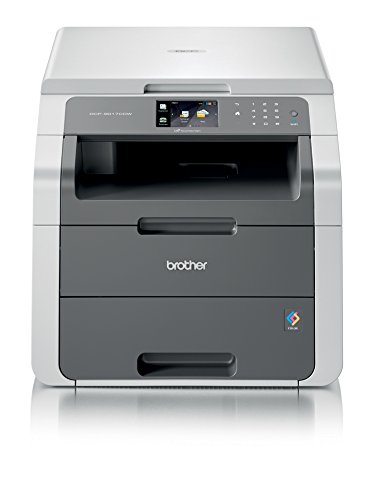 Brother DCP-9017CDW - Impresora multifunción láser (18 ppm, 1200 x 2400 dpi, LED), Color Blanco y Gris