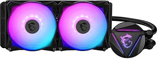 MSI MAG CORELIQUID 240R V2 Refrigeración Líquida CPU AIO - Blockhead ARGB Giratorio, Bomba de Radiador Integrada, Flujo Dividido, Tubería Anti-Evaporación, Fácil de Instalar - Admite AMD e Intel