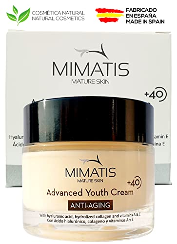 Crema Antiarrugas Piel Madura +40 Hidratante y Reafirmante con Retinol, Ácido Hialurónico, Vitamina A/E y Colágeno - Mujer y Hombre - Día y Noche - Fabricada en España