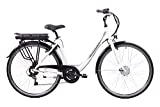 F.lli Schiano E- Moon Bicicleta eléctrica, Adultos Unisex, Blanco, 28"