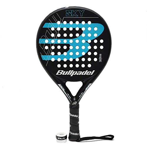 PADEL NUESTRO Pala de Padel Sky + Overgrip Incluido / Palas de pádel para Hombre Mujer / Mejores Raquetas polivalentes para golpeo de Pelotas Potencia y Control (Azul)