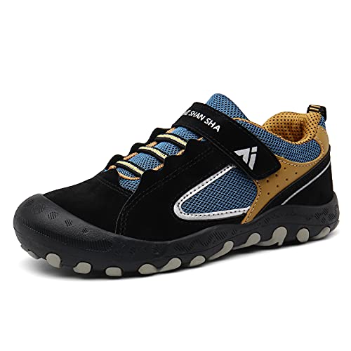 Mishansha Zapatos de Deportivo para Niños Niñas Transpirable Zapatillas de Senderismo Antideslizante Zapatos de Running Casual Outdoor, Carbón Negro, 30 EU