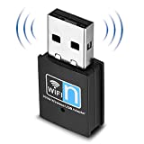 Yizhet USB WiFi Adaptador, WiFi Antena 300Mbps Mini USB WiFi Receptor para PC/Desktop/Laptop, Mini WiFi Dongle Soporte Windows10/8/8.1/7/Vista/XP/Linux/Mac OS
