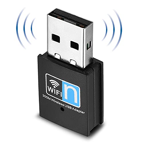 Yizhet USB WiFi Adaptador, WiFi Antena 300Mbps Mini USB WiFi Receptor para PC/Desktop/Laptop, Mini WiFi Dongle Soporte Windows10/8/8.1/7/Vista/XP/Linux/Mac OS