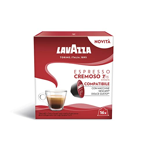 Lavazza, 96 Cápsulas Compatibles con Máquina Nescafé Dolce Gusto, Espresso Cremoso, 6 cajas de 16 cápsulas (1200 g)