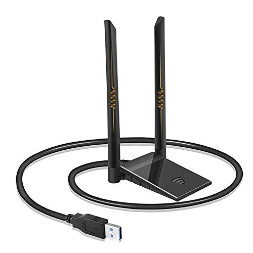 Rpanle Adaptador WiFi USB, 1200Mbps USB 3.0 Dongle WiFi Adaptador Doble Banda con 6dBi Antenas de alta Ganancia 5.8G/2.4G, para Desktop/Laptop/Tablet Compatible con Win XP/Vista/7/8/10 Mac OSX/Linux