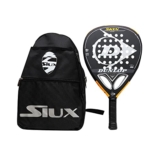 Pala Dunlop Skin Attack Soft + Bandolera Siux / Palas de Padel para Hombre Mujer Junior / Nivel intermedio y avanzado / Palas y Raquetas de Padel de Alta Potencia y Control
