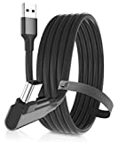 Cable Oculus Link 5M, USB A 3.0 a Tipo C 5Gbps Cable VR de Alta Velocidad, Conector USB C ángulo Recto 90 Grados Auriculares Realidad Virtual Juego de PC para Oculus Quest 1 2, en forma de L