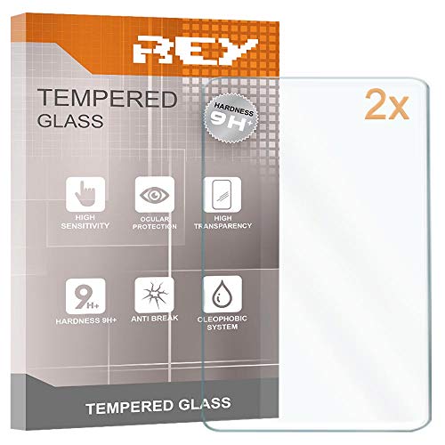 REY 2X Protector de Pantalla Universal 10", Cristal Vidrio Templado Premium, Táblet, Medidas 25,3 x 14,4cm ¡¡¡ Medir Antes de Comprar !!!