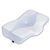 HOMCA Almohada Cervical - Almohada Ergonómica con Memoria de Forma, Almohada Cervical Viscoelastica Fundas de Almohada Lavables para Relajarse de Dolor del Cuello y Hombro