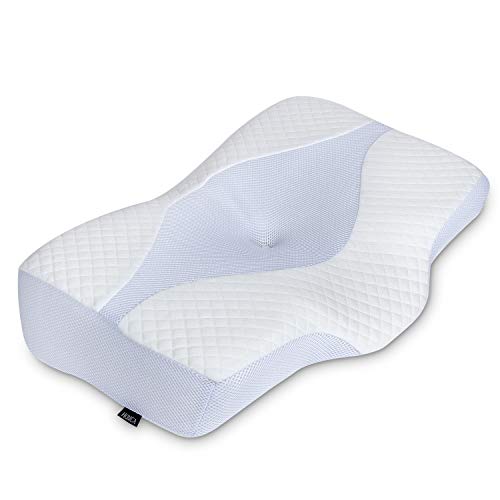 HOMCA Almohada Cervical - Almohada Ergonómica con Memoria de Forma, Almohada Cervical Viscoelastica Fundas de Almohada Lavables para Relajarse de Dolor del Cuello y Hombro
