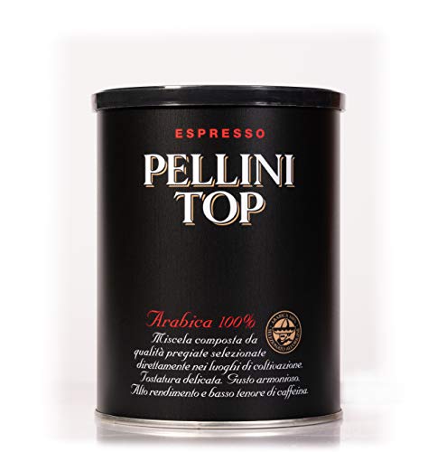 Pellini Caffè - Café molido para máquina - Espresso Pellini Top Arabica 100% - 1 Lata de 250 gr
