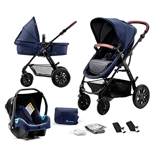 Kinderkraft Carrito Bebé 3 Piezas MOOV, Silla Paseo, Silla Coche, Accessorios, Negro