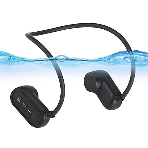 AQUYY IPX8 Impermeable Auriculares Bluetooth 5.0 para Natación y Correr con Memoria 8G, Auriculares Inalambricos de Conducción ósea Reproductor de Música MP3, Cascos Deportivos con Microfono 8GB