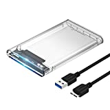 Sabrent Caja de disco duro externo BORRAR sin herramientas SATA a USB 3.0 de 2.5 pulgadas [Optimizado para SSD, soporte UASP SATA III] (EC-OCUB).