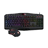 Redragon S101, Combo Pack Gaming, Teclado Gaming Retroiluminado RGB, Resistente al Agua, USB, Distribución España + Ratón Gaming RGB 7200 dpi. PC Windows Compatible