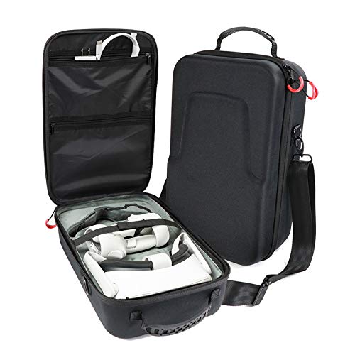ProCase Estuche Duro de Viaje para Oculus Quest/Oculus Quest 2 Visor Juego VR y Controladores, Caja de Transporte Rígida Antigolpes, Funda Protectora para Gafa Realidad Visual Mando Accesorios -Negro