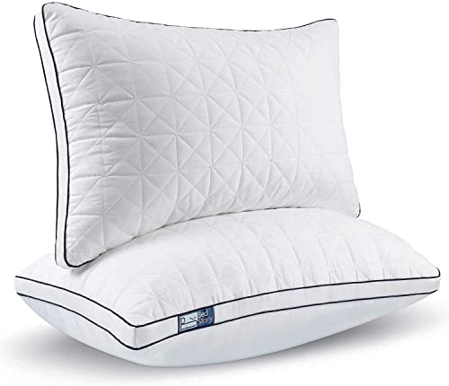 BedStory Almohada 42 x 70 cm Pack de 2 para Dormir, Almohadas de Hotel de Lujo Almohada Antiacaros Firmeza Media, Almohada con Relleno de Microfibra Lavable a máquina