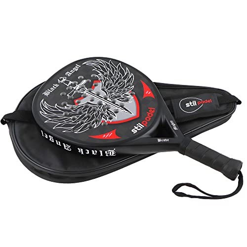 Black Angel - Pala Padel de Carbono 18k Forma Lágrima con Funda