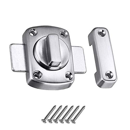 Pestillo LMYTech Cerradura de Puerta Perno de Puerta Cerrojo de Perno Acero Inoxidable Acabado Cepillado Cerradura Antirrobo Puerta de Baño Puerta de Armario Aplicable a Varias Puertas, Silver
