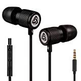 LUDOS Ultra Auriculares In Ear con Cable y Microfono, Nueva Espuma Viscoelástica, Cable Duradero, Graves, Earphones para para iPhone, iPad, Samsung, Mi, Xiaomi, Huawei, Gaming, Deportivos, Ordenador