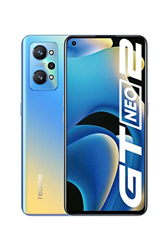 realme GT Neo 2 Smartphone Libre, Procesador Qualcomm Snapdragon 870 5G, Pantalla AMOLED E4 de 120 Hz, Carga SuperDart de 65W, Cámara triple de IA de 64 MP, Dual Sim, NFC, 8GB+128GB, Neo Bue