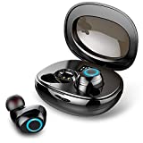Auriculares Inalámbricos, Rinsmola Auriculares Bluetooth 5.0 Mini Cascos Inalámbricos IP7 Impermeable In-Ear Auriculares Deporte con Caja de Carga USB-C y Micrófonos, Hi-Fi Estéreo, Control Tactil