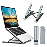 Babacom Soporte Portatil Mesa 9 Ángulos Adjustable, Aleación de Aluminio, Refrigeración Soporte Ordenador Portátil, Plegable Soporte para Portatil, para Macbook, PC y Otro 10-15.6” Portatiles (Negro)