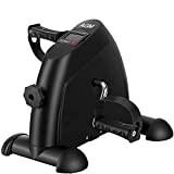 AGM Mini Bicicleta Estática, Estática Ejercicio, Ejercitador de Pedales, Máquinas de piernas para Entrenamiento de Brazos y Piernas Aparatos de Pedales, LCD Pantalla y Resistencia Ajustable (Negro)