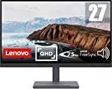 Lenovo L27q-35 - Monitor Gaming de 27" con Eyesafe (2K QHD, VA, 75Hz, 4ms, HDMI+DP, Cable HDMI, FreeSync, Base Metálica con Altavoces y Soporte para teléfono) Ajuste de inclinación - Negro