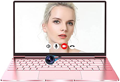 Ordenador portátil TOPOSH, Ordenador portátil Windows 10 de 14 Pulgadas, 12 GB de RAM + 256 GB de ROM, Celeron N5095 Quad-Core, Ordenador portátil con Teclado retroiluminado QWERTY-Rosa