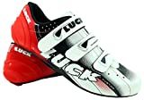 LUCK Zapatillas de Ciclismo EVO, para Carretera, con Suela de Carbono,Muy rigida y Ligera y Triple Tira de Velcro. (42 EU)