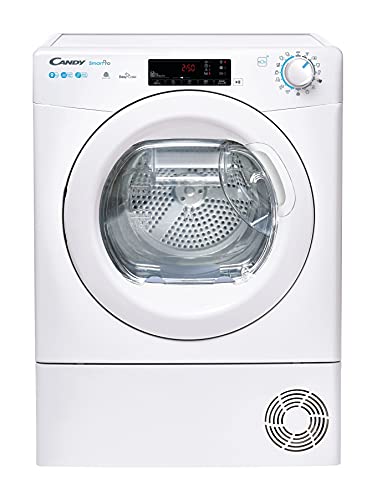 Candy Smart Pro CSOE H9A2TE-S, Secadora Condensación, 9KG, Bomba Calor, Pantalla Smart Text, WiFi, App hOn, 7 Ciclos Rápidos, Cajón Condensación 5L, Planchado Fácil, Inicio 24H, Clase A++, Blanco