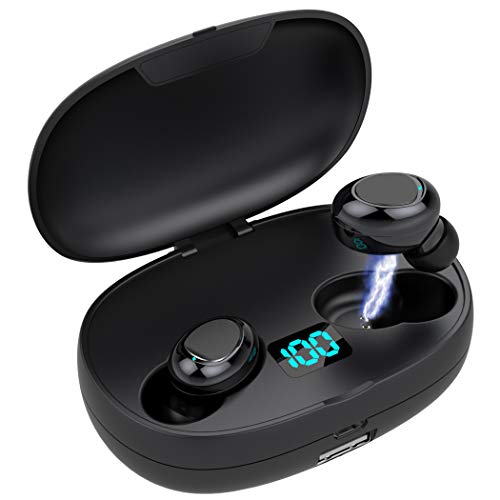 Auriculares Bluetooth 5.0 de hasta 50 Horas de Reproducción, Sonido Estéreo de Graves Profundos, Cancelación de Ruido Avanzada, Auriculares Inalámbricos con Estuche de Carga Inalámbrico de 2200 mAh
