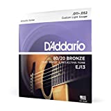 D'Addario Cuerdas Guitarra Acustica | Cuerdas de Guitarra | Cuerdas de Guitarra Acustica | EJ13 - Juego de cuerdas para guitarra acústica de bronce, 011' - 052'