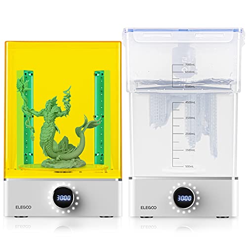 ELEGOO Impresora ELEGOO Mercury X Paquete con Estación de Lavado Separada y Estación de Curado para Grandes Impresiones 3D de Resina, Compatible con Impresoras 3D ELEGOO Saturn, Mars SLA