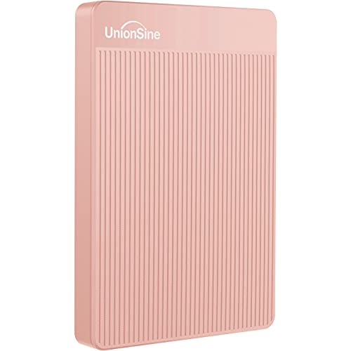 UnionSine Ultra Slim Disco Duro Externo Portátil 2.5" 500GB, USB3.0 SATA HDD Almacenamiento para PC, Mac, MacBook, Chromebook, Xbox, PS4 (Color Rosa) HD-006
