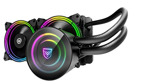 Nfortec atria refrigeración líquida RGB con conector estándar 5v 3 pin y ventilación con 7 aspas, compatible con 10th generación de Intel, color negro, 240 mm