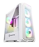 Torre Gaming Nfortec Krater para PC con Cristal Templado y 4 Ventiladores RGB de 120mm incluidos (compatible con placas base de Gigabyte, Asus y MSI) Color Blanco