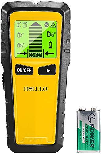 HOLULO 5-in-1 Detector de Pared,Stud Finder con 5-in-1 Metal AC Alambres Escáner de Madera con Pantalla LCD Retroiluminada para Detecta AC Cable, Azulejos, Metal Tuberías Madera y AC Cable