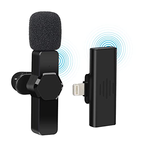 Micrófono inalámbrico Lavalier para iPhone iPad grabación, Plug-Play Lapel Lavalier Mini Mic para YouTube Facebook TikTok Transmisión en vivo, reducción de ruido/no necesita aplicación y Bluetooth
