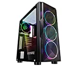 EMPIRE GAMING – Caja PC Gamer Diamond ARGB Torre Mediana ATX – Frontal Diamante Plexiglás y Pared Lateral de Vidrio Templado – 4 Ventiladores LED RGB direccionables 120 mm
