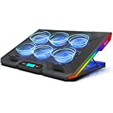 KLIM Glacier + Base refrigeradora portátil de 6 Ventiladores + Iluminación RGB + 11" a 17" + Refrigeración para portátil Gaming + USB + Estable y silenciosa + Compatible PC Mac PS4 Xbox - Nueva 2022