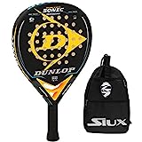 Pala de Padel Dunlop Sonic + Bandolera Siux / Palas de Padel para Hombre Mujer y niño / para Nivel intermedio y avanzado excelente Control y golpeo de Pelotas