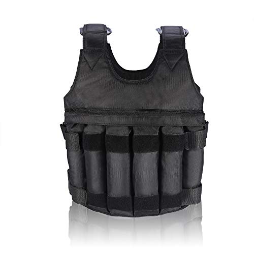 Chaleco de entrenamiento Yosoo ajustable, chaleco de Oxford con hombros acolchados para más comodidad, chaleco para llevar pesos (sin pesos), chaleco para hacer deporte, camuflaje