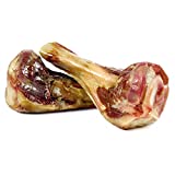 ARQUIVET - 2 Medios Huesos de jamón Serrano 100% Natural - Snacks Naturales para Perros de Todas Las Razas - Premios para Perros - Fortalecedor de Dientes - Hueso para Masticar Perros