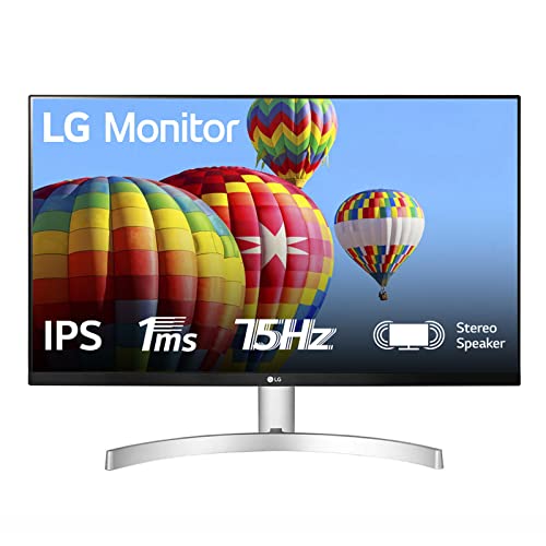 LG 27ML600S - Monitor de 27" Full HD con LED e IPS, 1920 x 1080, MBR 1 ms, AMD FreeSync 75 Hz, Audio estéreo 10 W, HDMI (HDCP 1.4), VGA, Salida de Audio, Flicker Safe, Blanco